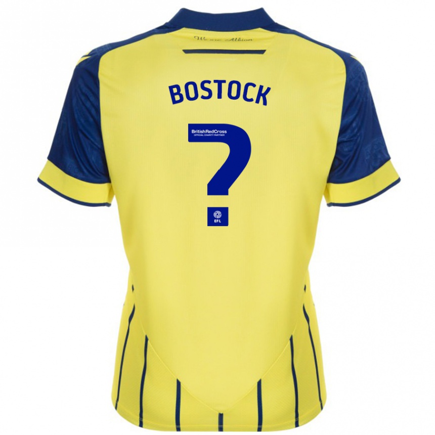 Kids Football Oliver Bostock #0 Yellow Blue Away Jersey 2024/25 T-Shirt Nz