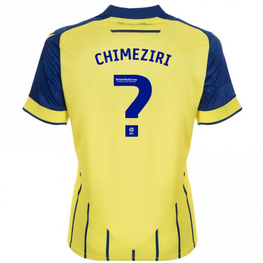 Kids Football Dan Chimeziri #0 Yellow Blue Away Jersey 2024/25 T-Shirt Nz