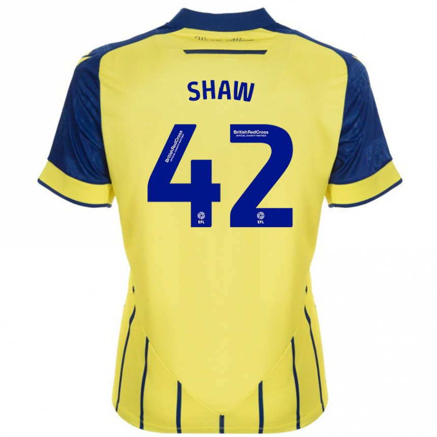 Kids Football Josh Shaw #42 Yellow Blue Away Jersey 2024/25 T-Shirt Nz