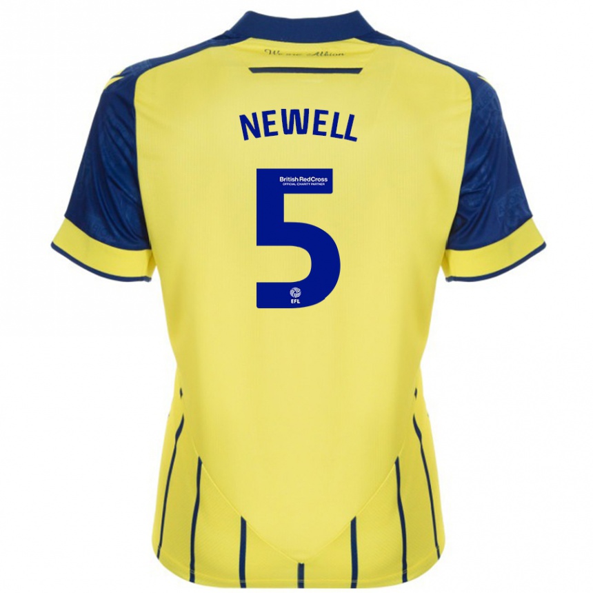 Kids Football Lucy Newell #5 Yellow Blue Away Jersey 2024/25 T-Shirt Nz