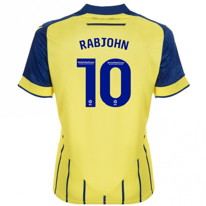 Kids Football Olivia Rabjohn #10 Yellow Blue Away Jersey 2024/25 T-Shirt Nz