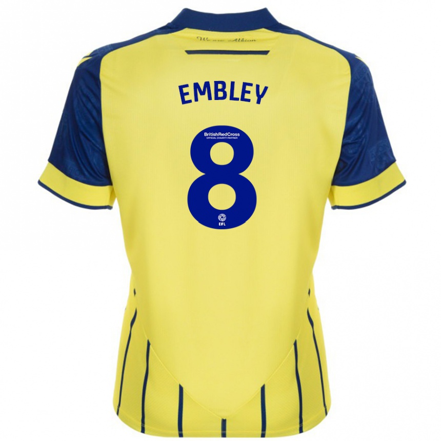 Kids Football Rosie Embley #8 Yellow Blue Away Jersey 2024/25 T-Shirt Nz