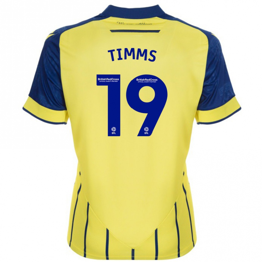 Kids Football Maria Timms #19 Yellow Blue Away Jersey 2024/25 T-Shirt Nz