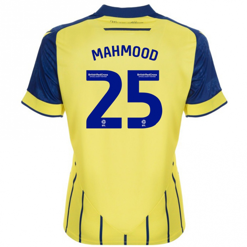 Kids Football Mahmood #25 Yellow Blue Away Jersey 2024/25 T-Shirt Nz