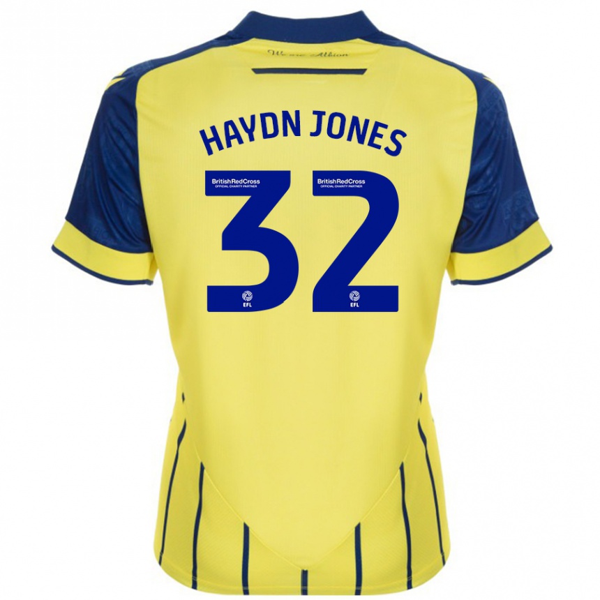 Kids Football Mackenzie Haydn-Jones #32 Yellow Blue Away Jersey 2024/25 T-Shirt Nz