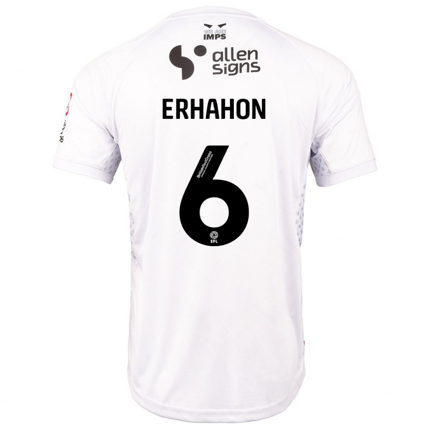 Kids Football Ethan Erhahon #6 Red White Away Jersey 2024/25 T-Shirt Nz