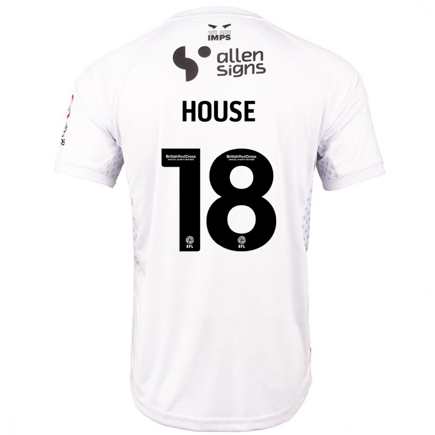 Kids Football Ben House #18 Red White Away Jersey 2024/25 T-Shirt Nz