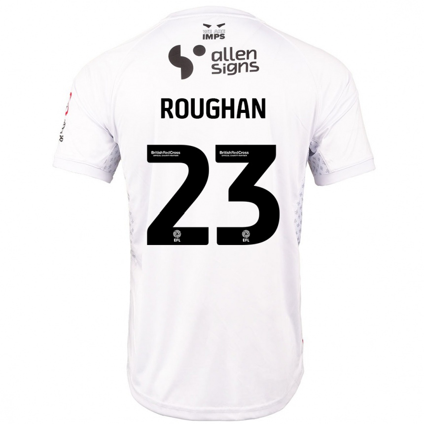 Kids Football Sean Roughan #23 Red White Away Jersey 2024/25 T-Shirt Nz