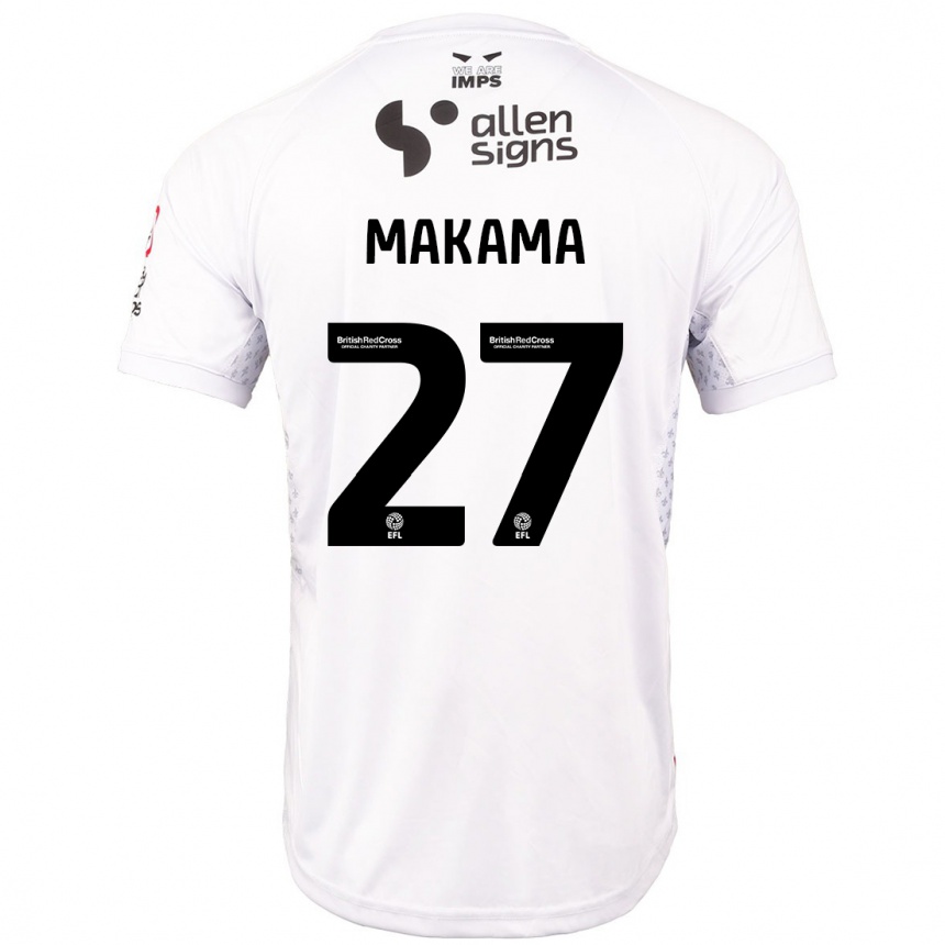 Kids Football Jovon Makama #27 Red White Away Jersey 2024/25 T-Shirt Nz