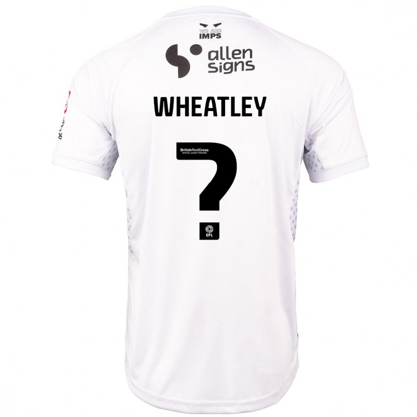 Kids Football Kyrell Wheatley #0 Red White Away Jersey 2024/25 T-Shirt Nz