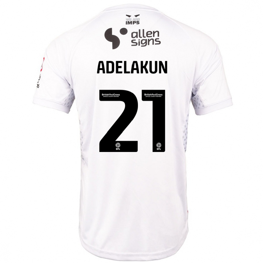 Kids Football Hakeeb Adelakun #21 Red White Away Jersey 2024/25 T-Shirt Nz