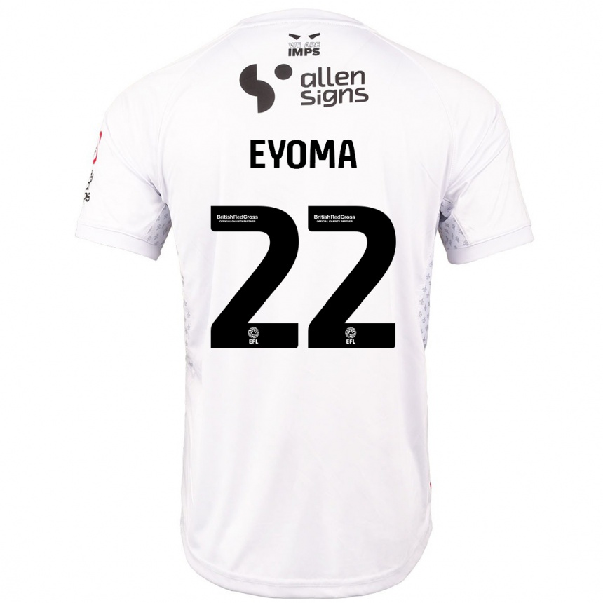 Kids Football Timothy Eyoma #22 Red White Away Jersey 2024/25 T-Shirt Nz