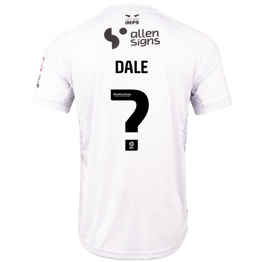 Kids Football Harry Dale #0 Red White Away Jersey 2024/25 T-Shirt Nz