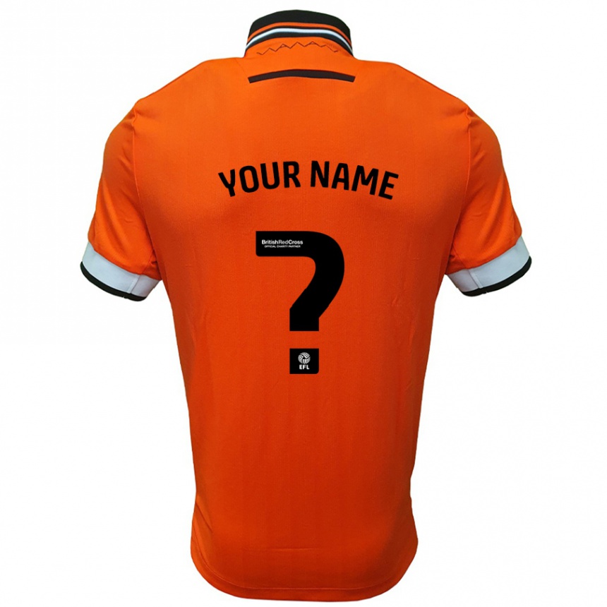 Kids Football Your Name #0 Orange White Away Jersey 2024/25 T-Shirt Nz