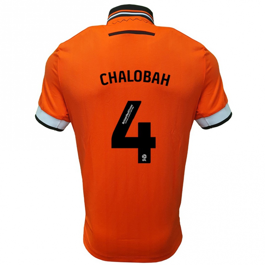 Kids Football Nathaniel Chalobah #4 Orange White Away Jersey 2024/25 T-Shirt Nz