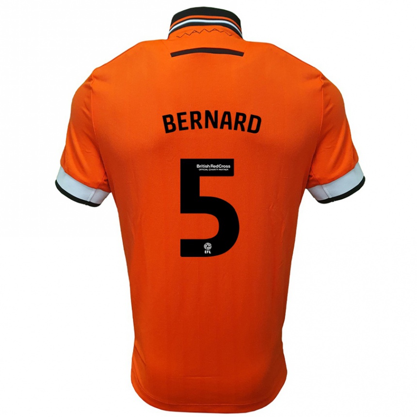 Kids Football Di'shon Bernard #5 Orange White Away Jersey 2024/25 T-Shirt Nz