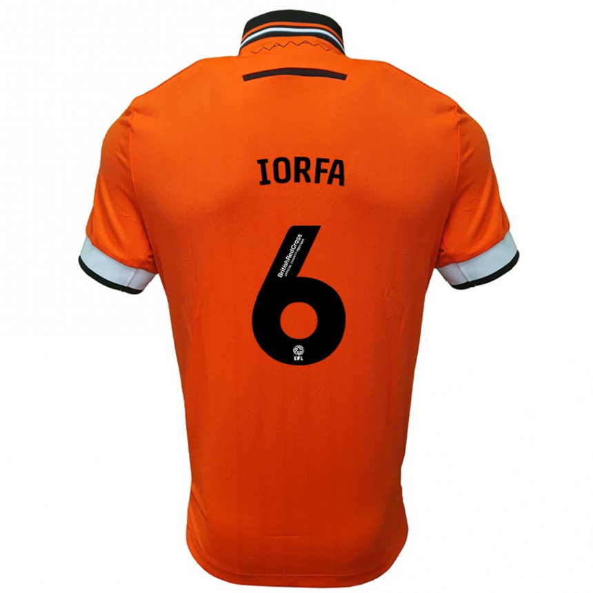 Kids Football Dominic Iorfa #6 Orange White Away Jersey 2024/25 T-Shirt Nz