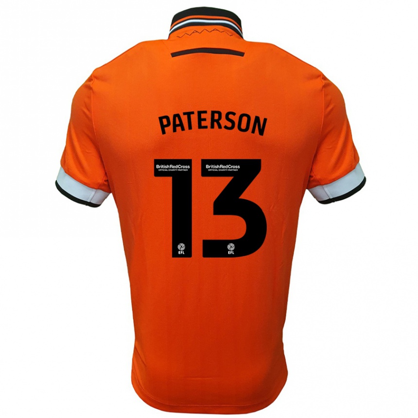 Kids Football Callum Paterson #13 Orange White Away Jersey 2024/25 T-Shirt Nz