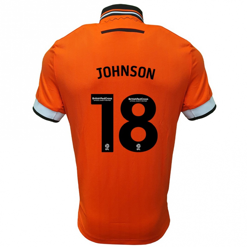 Kids Football Marvin Johnson #18 Orange White Away Jersey 2024/25 T-Shirt Nz