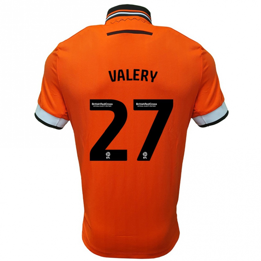 Kids Football Yan Valery #27 Orange White Away Jersey 2024/25 T-Shirt Nz