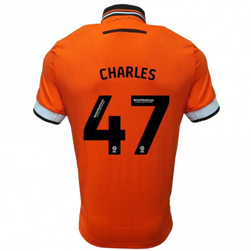 Kids Football Pierce Charles #47 Orange White Away Jersey 2024/25 T-Shirt Nz