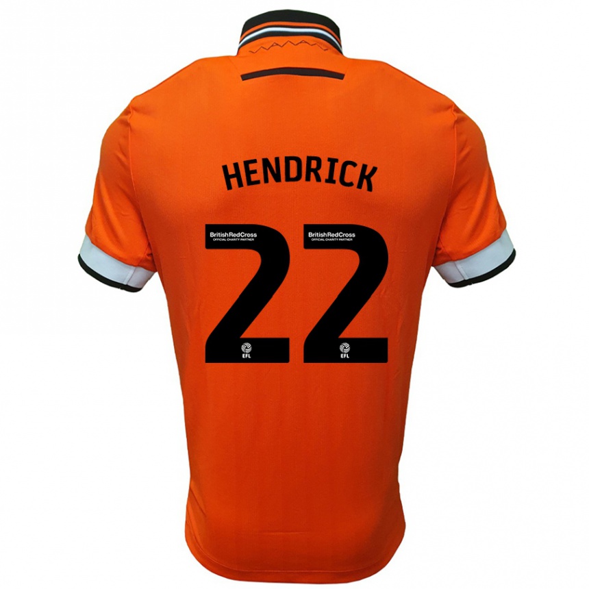 Kids Football Jeff Hendrick #22 Orange White Away Jersey 2024/25 T-Shirt Nz