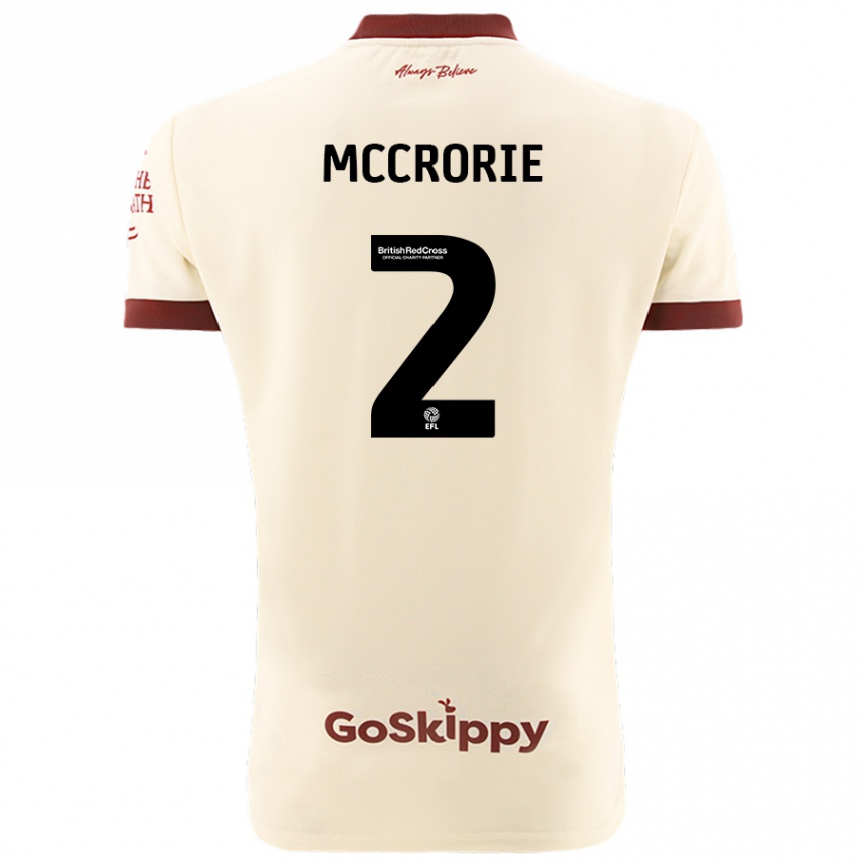 Kids Football Ross Mccrorie #2 Cream White Away Jersey 2024/25 T-Shirt Nz