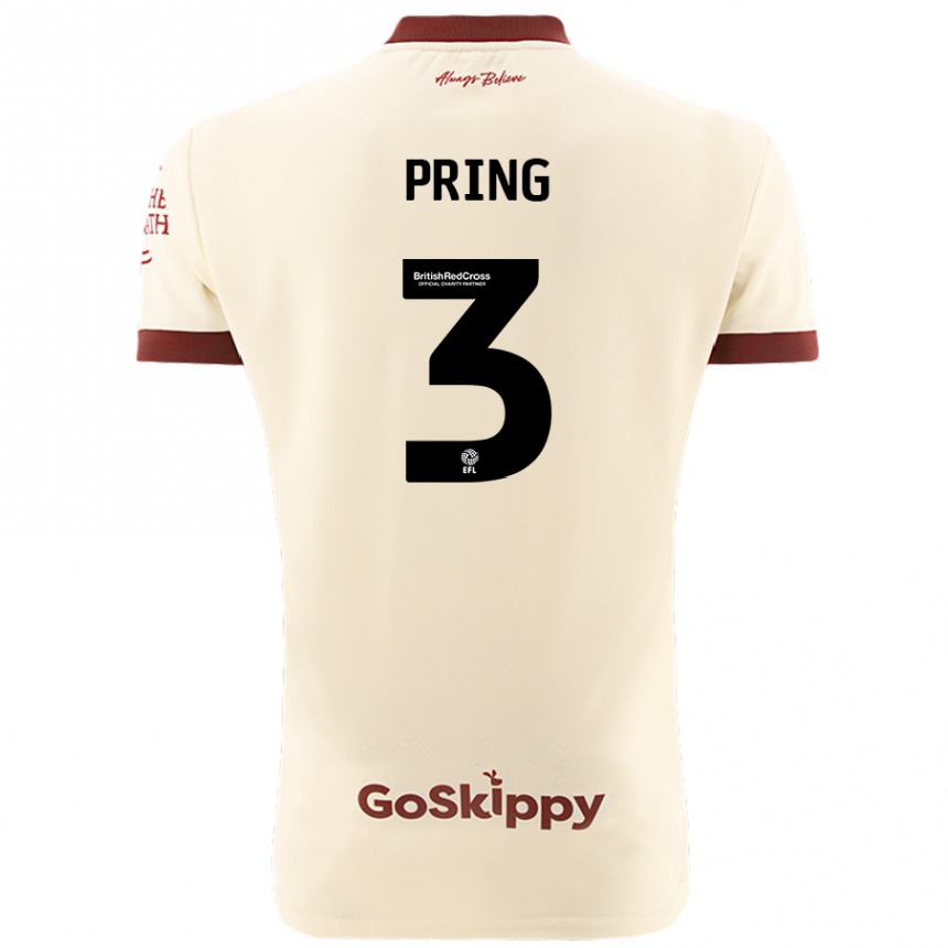 Kids Football Cameron Pring #3 Cream White Away Jersey 2024/25 T-Shirt Nz