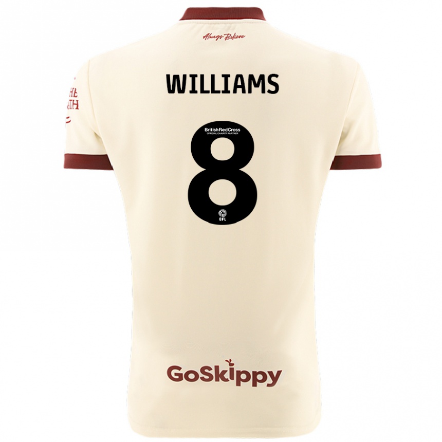 Kids Football Joe Williams #8 Cream White Away Jersey 2024/25 T-Shirt Nz