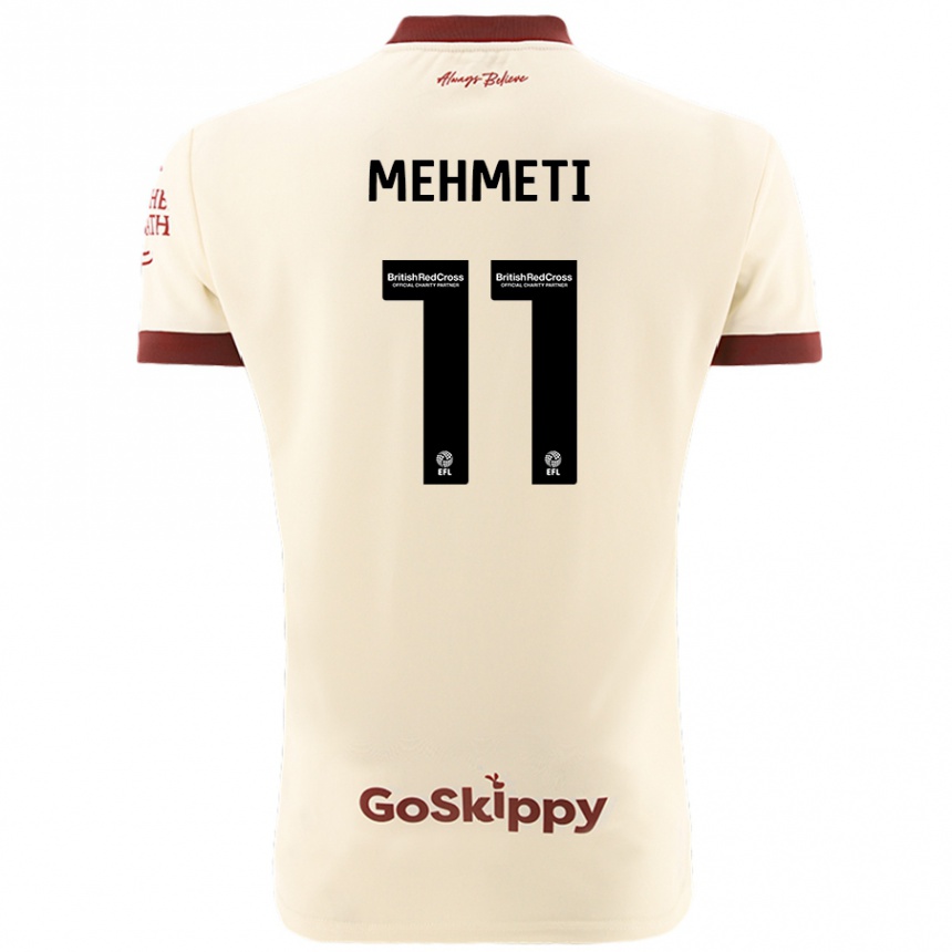 Kids Football Anis Mehmeti #11 Cream White Away Jersey 2024/25 T-Shirt Nz