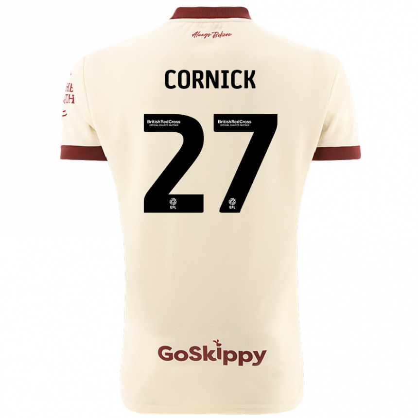 Kids Football Harry Cornick #27 Cream White Away Jersey 2024/25 T-Shirt Nz