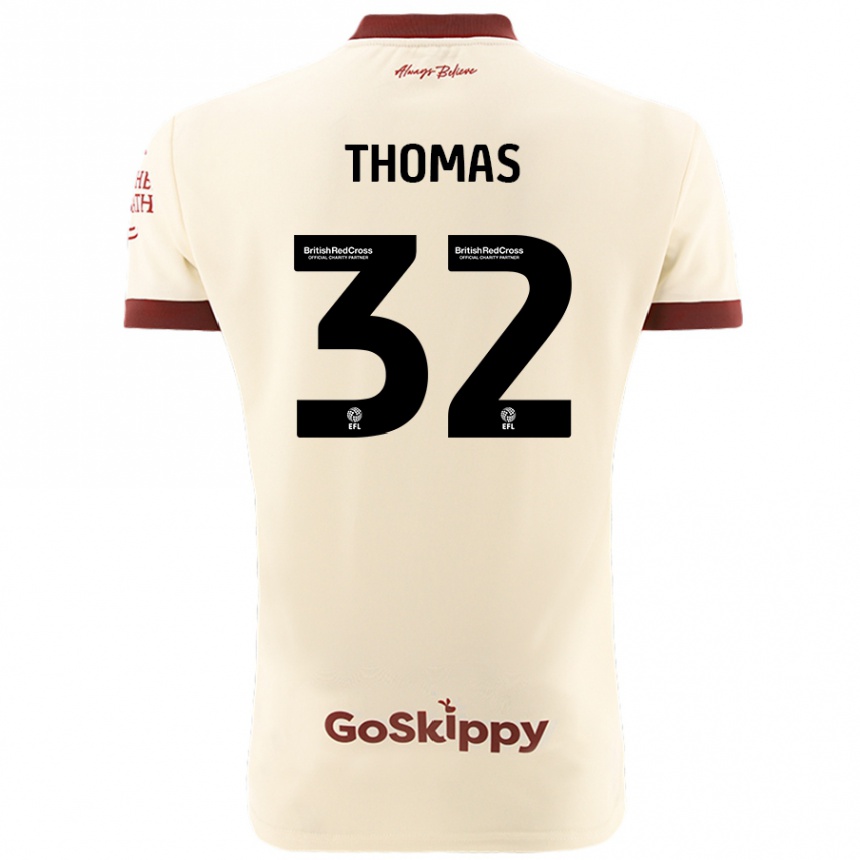 Kids Football Lewis Thomas #32 Cream White Away Jersey 2024/25 T-Shirt Nz