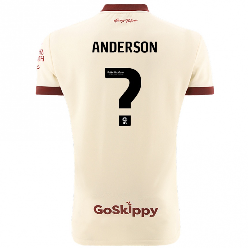 Kids Football Taine Anderson #0 Cream White Away Jersey 2024/25 T-Shirt Nz