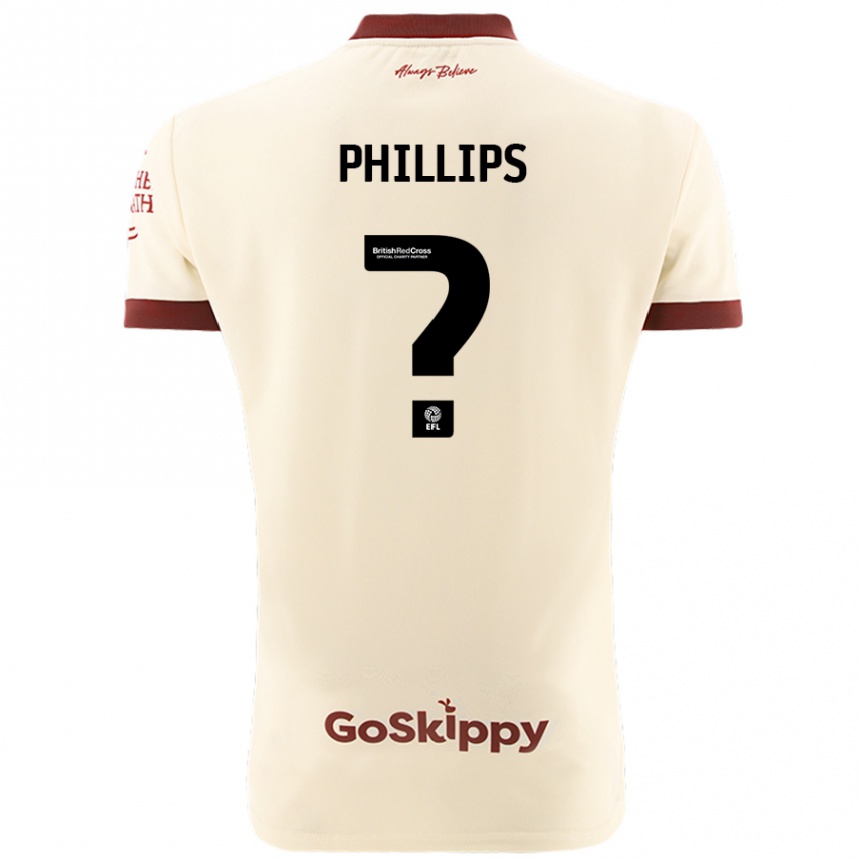 Kids Football Billy Phillips #0 Cream White Away Jersey 2024/25 T-Shirt Nz