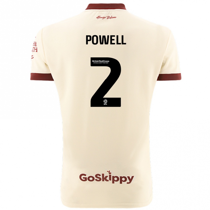 Kids Football Ella Powell #2 Cream White Away Jersey 2024/25 T-Shirt Nz