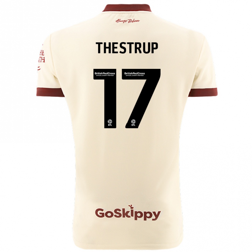 Kids Football Amalie Thestrup #17 Cream White Away Jersey 2024/25 T-Shirt Nz