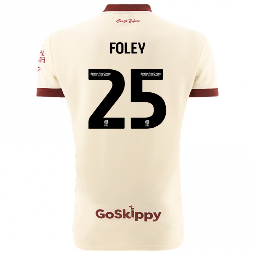 Kids Football Erin Foley #25 Cream White Away Jersey 2024/25 T-Shirt Nz