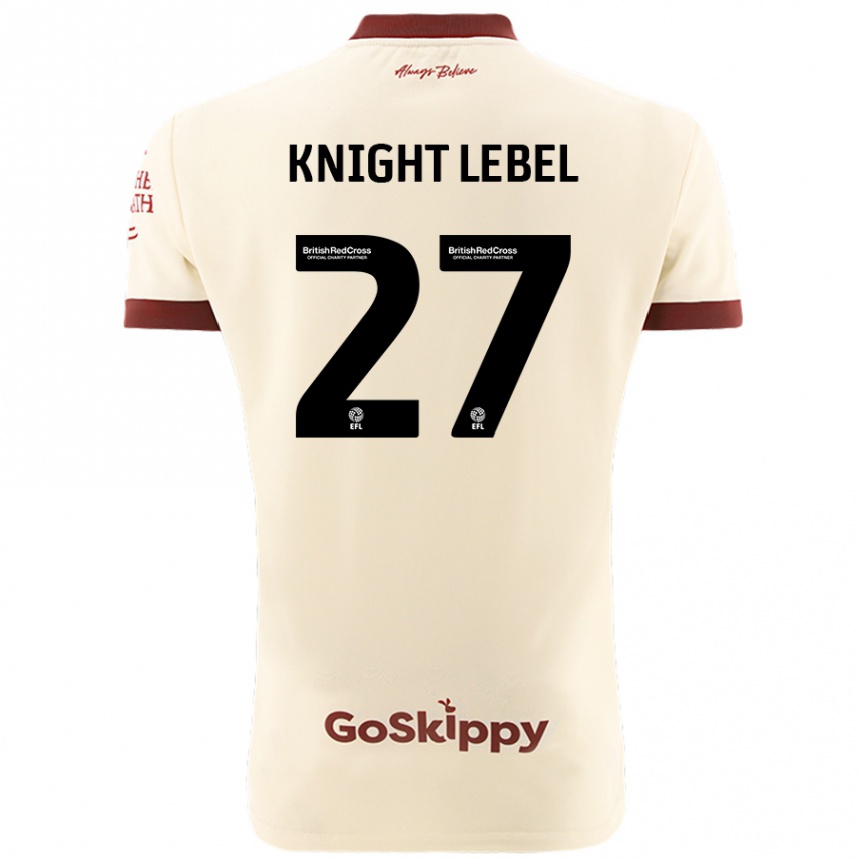 Kids Football Jamie Knight-Lebel #27 Cream White Away Jersey 2024/25 T-Shirt Nz