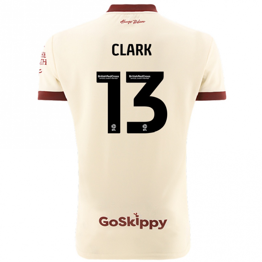 Kids Football Olivia Clark #13 Cream White Away Jersey 2024/25 T-Shirt Nz