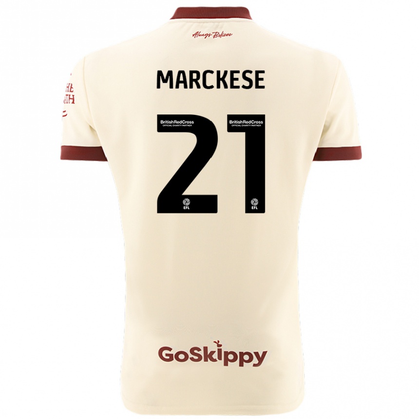 Kids Football Kaylan Marckese #21 Cream White Away Jersey 2024/25 T-Shirt Nz