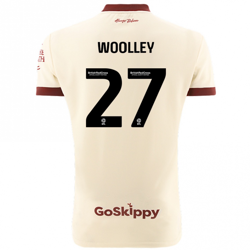 Kids Football Jesse Woolley #27 Cream White Away Jersey 2024/25 T-Shirt Nz