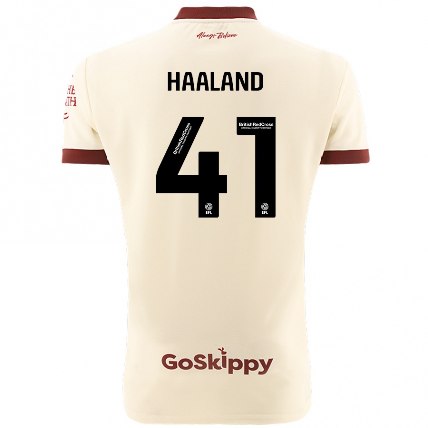 Kids Football Benedicte Haaland #41 Cream White Away Jersey 2024/25 T-Shirt Nz