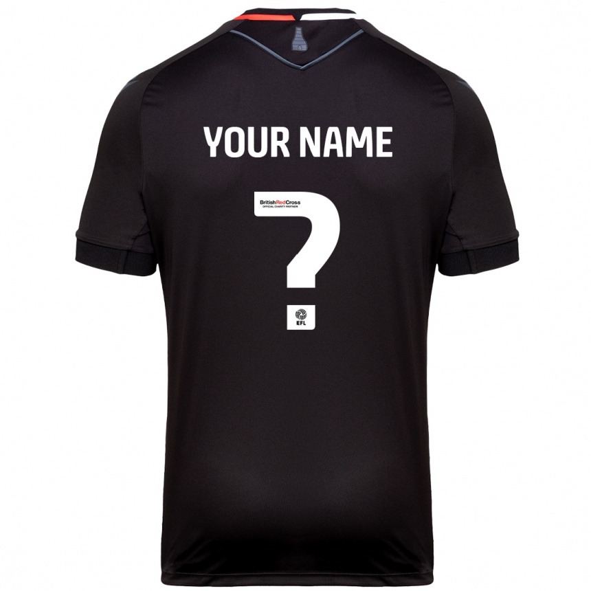 Kids Football Your Name #0 Black Away Jersey 2024/25 T-Shirt Nz