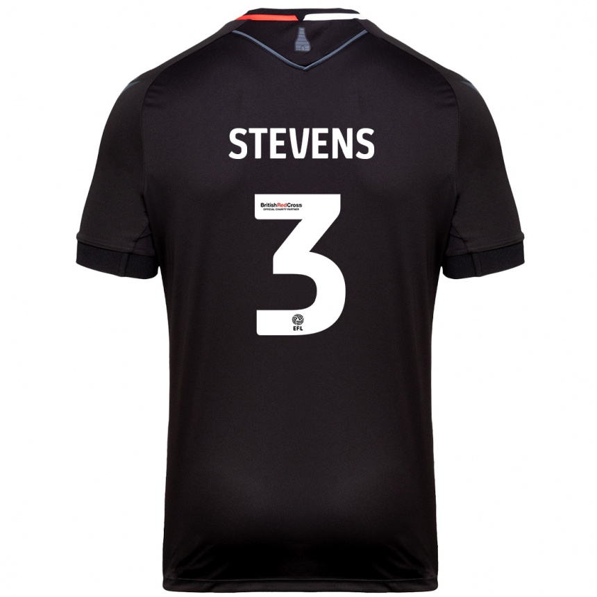 Kids Football Enda Stevens #3 Black Away Jersey 2024/25 T-Shirt Nz