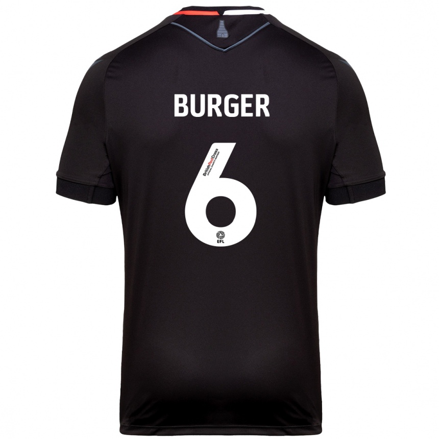 Kids Football Wouter Burger #6 Black Away Jersey 2024/25 T-Shirt Nz