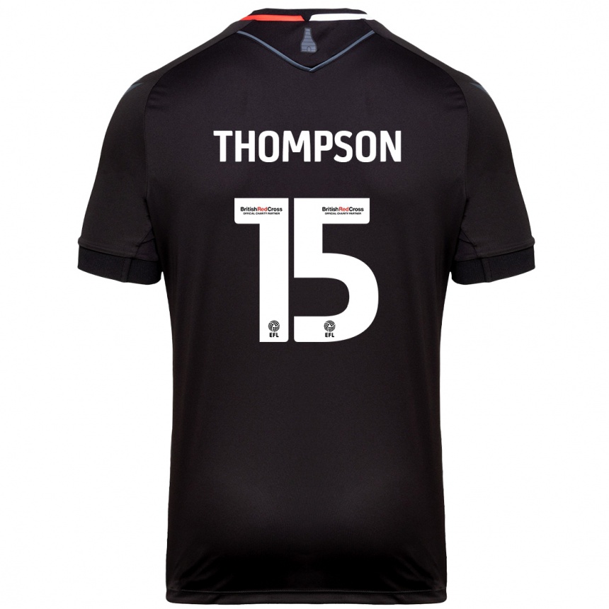 Kids Football Jordan Thompson #15 Black Away Jersey 2024/25 T-Shirt Nz