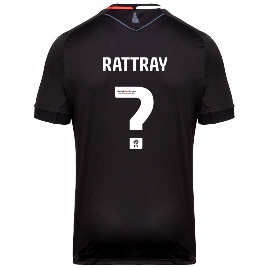 Kids Football Zane Rattray #0 Black Away Jersey 2024/25 T-Shirt Nz