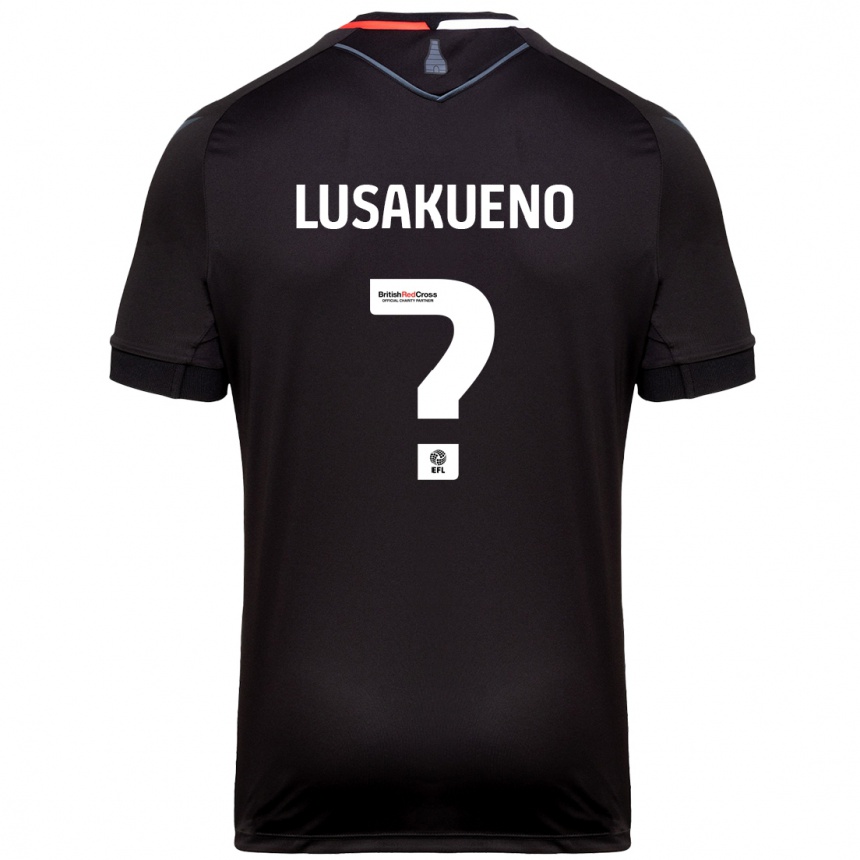 Kids Football Matty Lusakueno #0 Black Away Jersey 2024/25 T-Shirt Nz