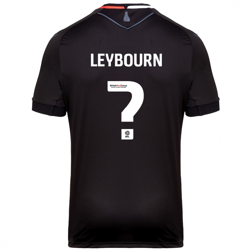 Kids Football Charlie Leybourn #0 Black Away Jersey 2024/25 T-Shirt Nz