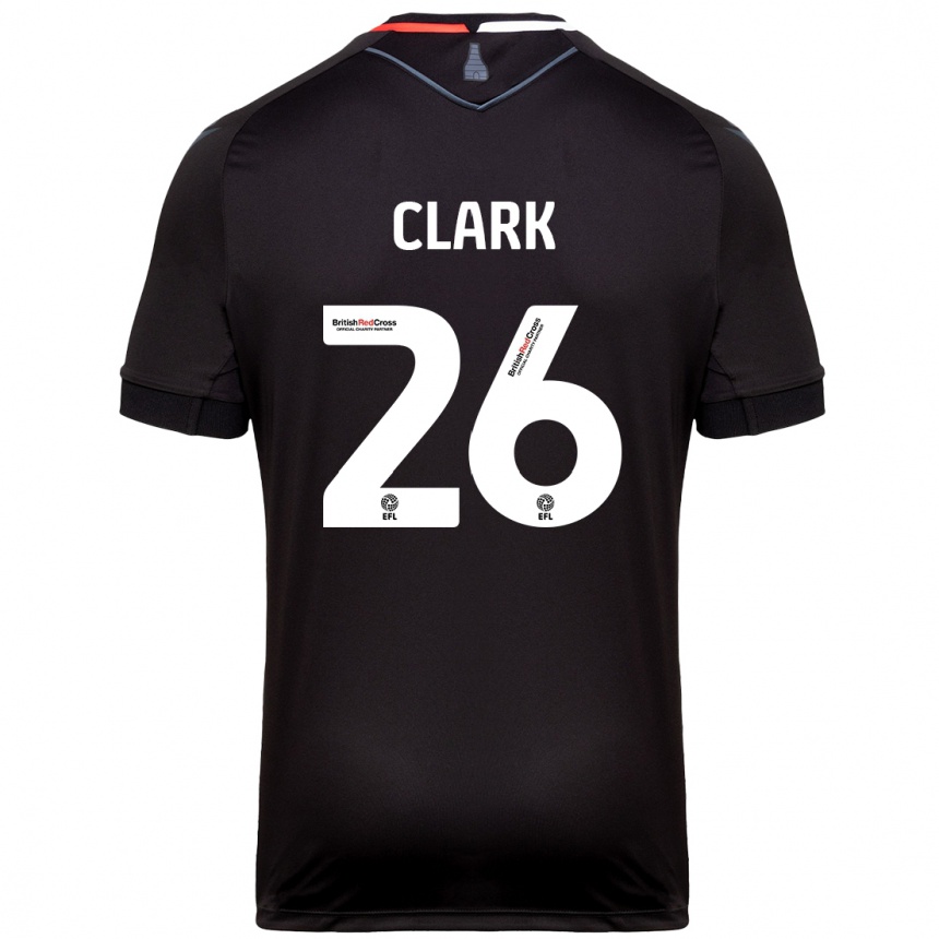 Kids Football Ciaran Clark #26 Black Away Jersey 2024/25 T-Shirt Nz